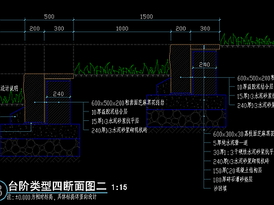 台阶详图 景观小品