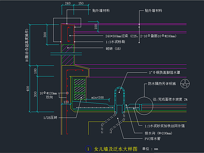 女儿墙 泛水 大样图 建筑通用节点