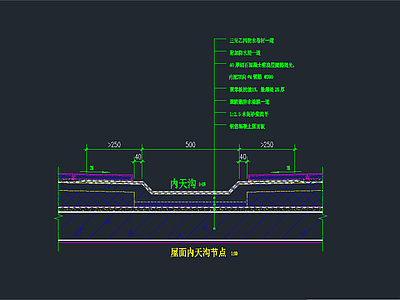 屋面内天沟 节点 建筑通用节点