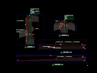 斜面挡土墙 做法详图 工业园区景观