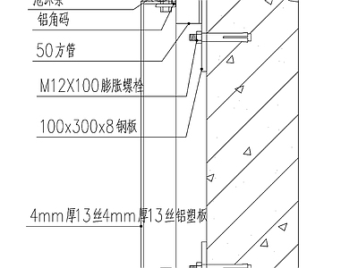 4mm厚13丝铝塑板干挂做法