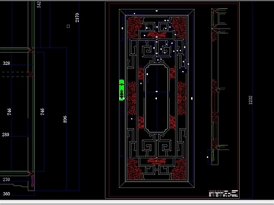 中式古典书柜 高柜 雕 立面剖面 图库