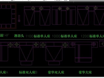 床 客房家具 平面图库合集