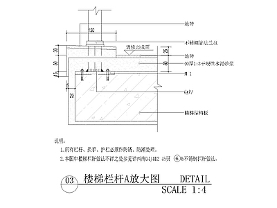 楼梯及栏杆剖面