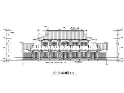 中式三层框架结构古建筑 施工图