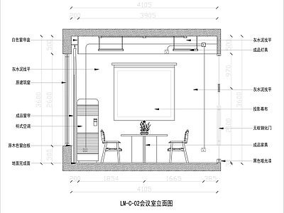 工业风会议室 施工图