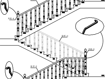 欧式楼梯栏杆 节点图