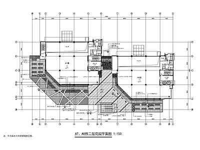 办公楼花园景观 广场 施工图