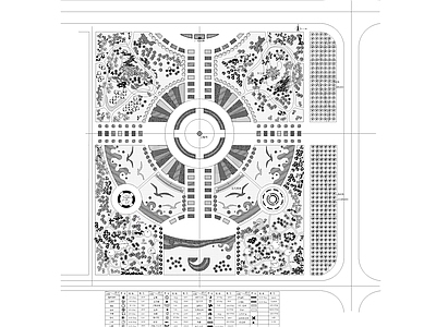 广场绿化种植图 施工图