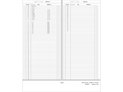 工装图纸目录说明样板 图库