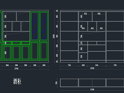 现代简欧定制家具 组合柜 施工图