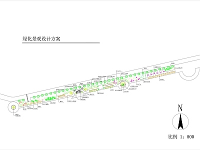 道路景观绿化设计图 施工图 效果图