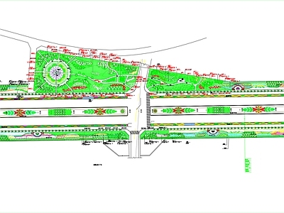 道路绿化施工图 景观