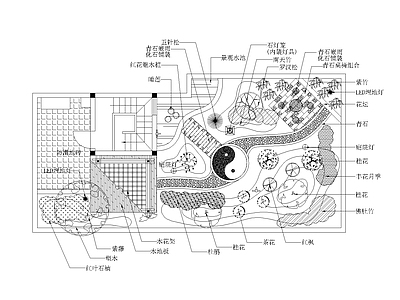 新中式屋顶花园种植图 施工图