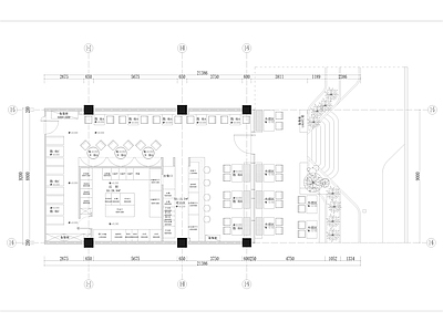 美式主题餐厅 CAD 平面图