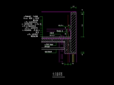 女儿墙节点详图大样CAD设计 施工图 建筑通用节点