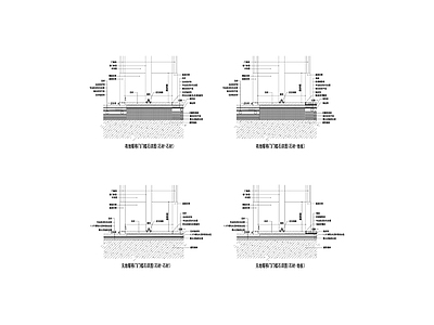 移门门槛石节点大样图 地暖 施工图