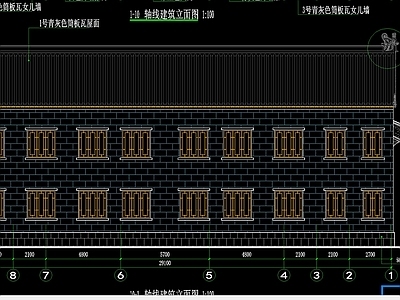 仿古四合院建筑设计平面立面剖面大样施工图