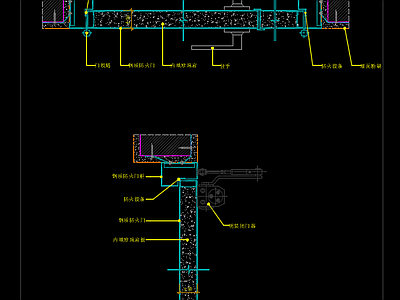 钢制防火门子母门节点大样图 标准 通用节点