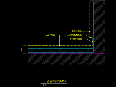 金属踢脚节点图 凹