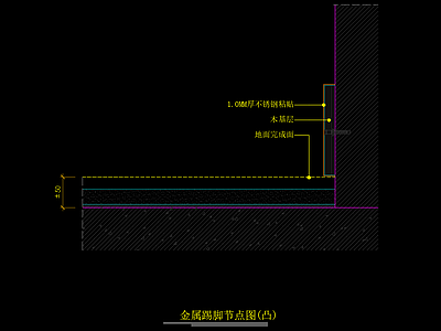 金属踢脚节点图 凸