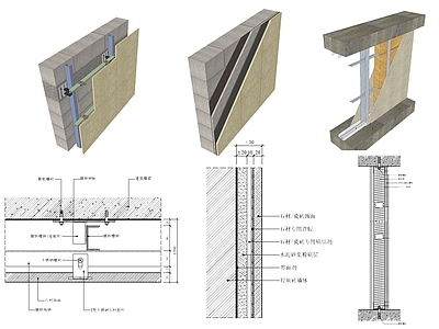 全国通用CAD墙面 墙身 节点 大样 详图 施工图