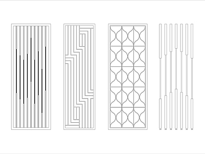 现代隔断屏风花格CAD 施工图