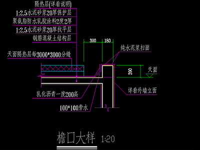 女儿墙详图 施工图 建筑通用节点