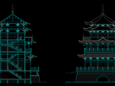 古建筑施工图 古建大样图 斗拱大样 斗拱详图