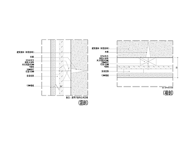 墙面木饰面横竖剖详图节点大样 施工图