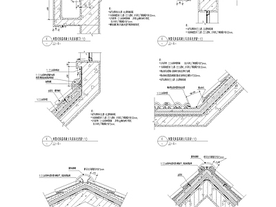 现代简约倒置式保温混凝土瓦屋面剖面 建筑通用节点