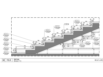 石材饰面楼梯踏步节点图