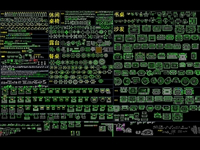 室内外家具 植物图库 施工图