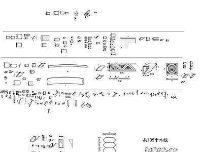 cad角线 施工图 各式线条