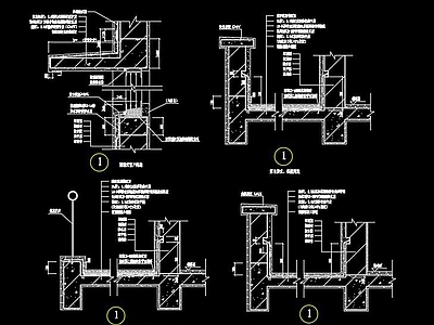 外墙防水CAD节点 施工图 建筑通用节点