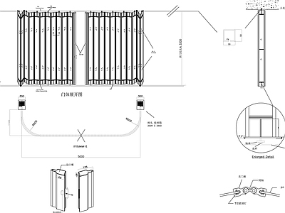 商场折叠门 几点详图