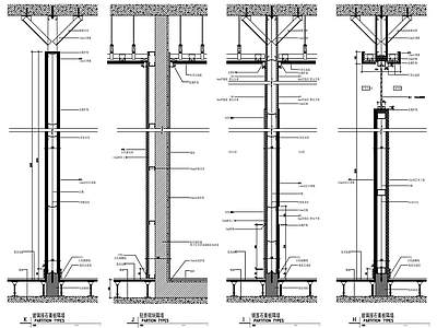 各种类型隔墙大样节点图  石膏板隔墙 石材隔墙等 施工图