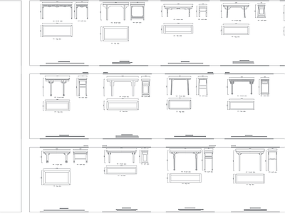 中式 案桌类平立面合集 施工图
