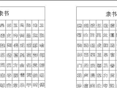 空心隶书字体 可切割 图库