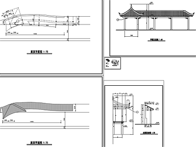 亭廊建筑 施工图