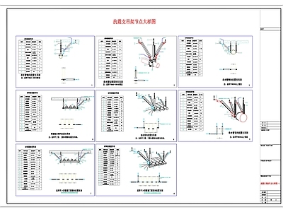 抗震支吊架节点大样图 含材料表  施工图 建筑通用节点