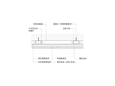 硬包饰面墙面节点图 轻质砖墙体