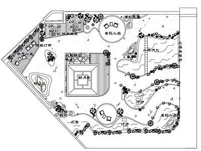 庭院景观CAD施工图 概念方案