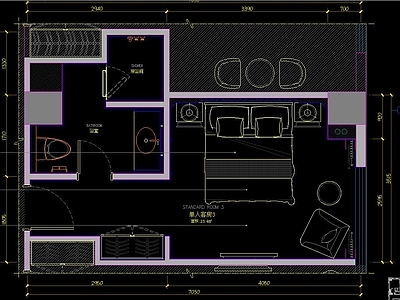 单人客房 施工图