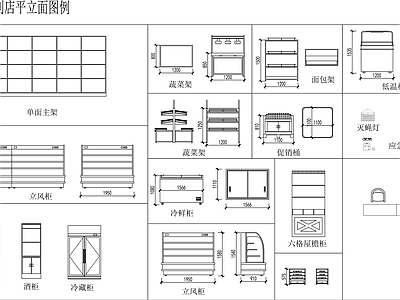 小型便利店商场图例平面立面