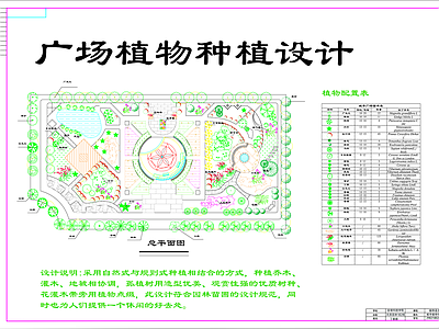 城市广场植物配置图纸 施工图