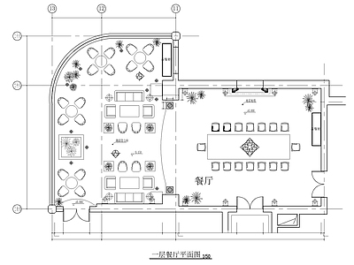 150㎡餐厅CAD施工图 施工图