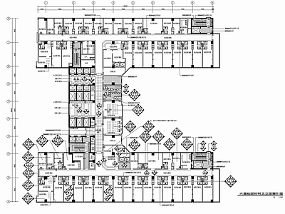 医院住院部 3000㎡ CAD装修施工图 施工图