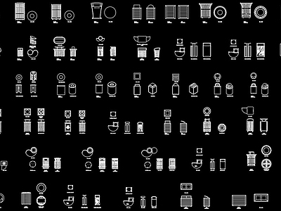 垃圾桶CAD图库