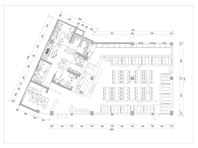 现代工业风餐吧CAD平面 施工图